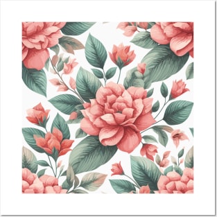 Peach Spring Flowers Posters and Art